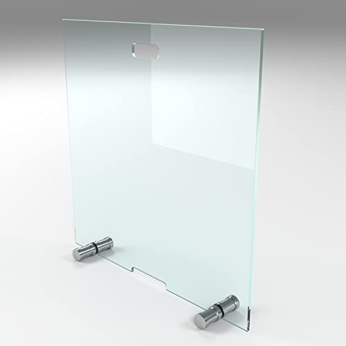 BIJON Kaminschutzgitter aus Spezial-Sicherheitsglas, Hitzeschutz Funkenschuztgitter, Ofenschutzgitter aus echtem ESG-Glas, Kamin Ofen Glas Funkenschutz FIREclassic 60 x 50 cm