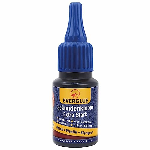EVERGLUE Styrokleber extra stark mittelflüssig 20g nicht ausblühend für sämtliche Hartschäume wie Styropor Styrodur Arcel Elapor Solidpor Hypodur Z-Foam Depron Selitron EPO EPP EPS geeignet