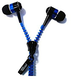 Omega - Auricolari con zip blu