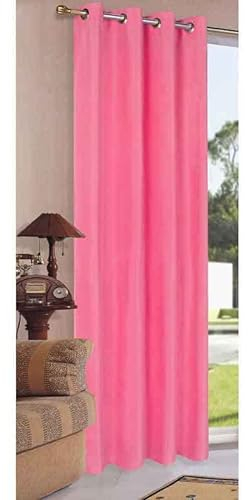 Vorhang Blickdicht Schal, Matte unifarbene Gardine mit Ösen. Material aus Microsatin Micofaser-Gewebe. 245x140, Pink, 20405