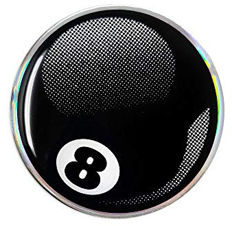 4R Quattroerre.it 14036 3D Aufkleber Billardkugel, Schwarz