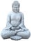gartendekoparadies.de Buddha Figur, Steinfigur, H. 42 cm, 19 kg, Grau, frostsicher aus Steinguss für Außenbereich