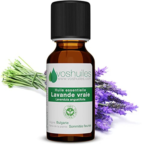 VOSHUILES - Huile Essentielle Lavande Vraie 10ml | 100% Pure et Naturelle - HEBBD - Sérénité, sommeil réparateur & peau apaisée - Matière première - Contrôle qualité France.