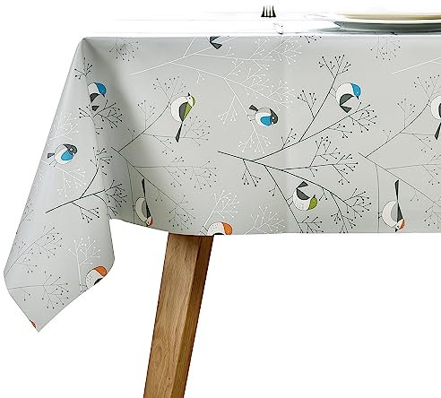 Vinyl Tischdecke Wachstuch Tischdecke, quadratisch abwaschbar öldicht Wasserdichter PVC-Gras Südwest 54x54 Inch Vogel-Motiv