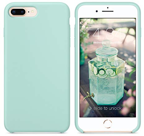 SURPHY Hülle Kompatibel mit iPhone 8 Plus Hülle Silikon, iPhone 7 Plus Handyhülle Silikon 5,5 Zoll, Minze Grün