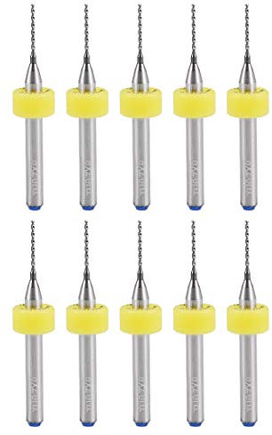 uxcell PCB Drill Bits 0.7mm Tungsten Carbide Rotary Tool Jewelry CNC Engraving Print Circuit Board Micro Drill Bits 1/8 Inch Shank 10 Pcs
