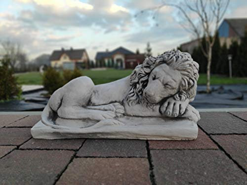 Green Lane Garden Garten Ornament, Dekoration Stein/Beton Statue des schlafenden Löwen h22 15kg