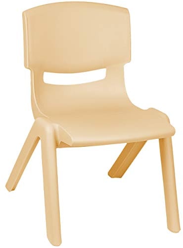 alles-meine.de GmbH Kinderstuhl/Stuhl - Farbwahl - Holz Farben - beige - Plastik - bis 100 kg belastbar/kippsicher - für INNEN & AUßEN - 0-99 Jahre - stapelbar - Garten - K..