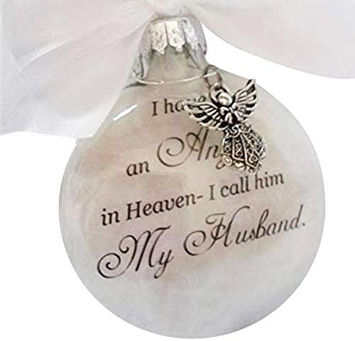 Weihnachtskugel mit Aufschrift I Have an Angel in Heaven, personalisierbar, für Mama, Vater, Sohn, Tochter, Ehefrau, Ehemann, hängende Dekorationen