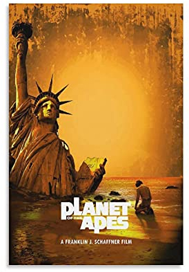GNKIO Movie Poster The Planet of The Apes Poster Dekorative Malerei Leinwand Wandkunst Wohnzimmer Poster Schlafzimmer Malerei 12x18inch(30x45cm)