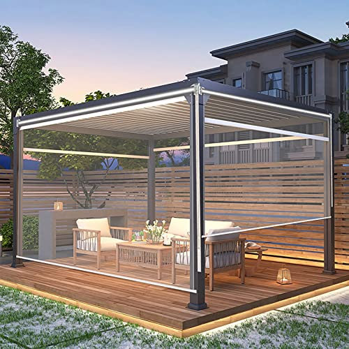 QWEASDF Große PVC-transparente Rollos, für Innen Außen Patio Balkon Pavillon Türen Fenster wasserdichtes klares Jalousie,Badezimmervorhänge,leicht zu reinigen, Vinyl-Rollläden,100x150cm/39.3x59in