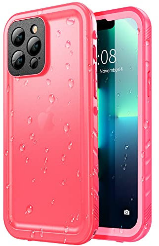 SPORTLINK for iPhone 13 Pro Max Waterproof Case - Shockproof Heavy Duty Front and Back Cover with [Built in Screen/Camera Protector] 360 Full Body Protective [Dustproof][IP68 Underwater]-Pink