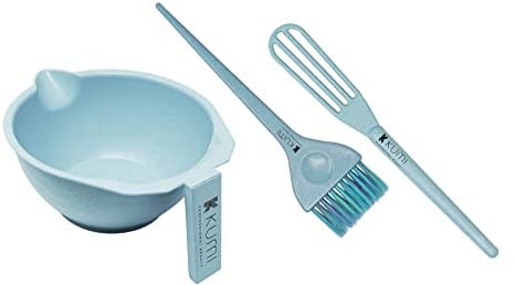 Kumi Wheat Eco-Friendly Blue 3 Piece Tint/hair dye Set - Non-Slip Bowl, Large Brush & Whisk, this hair dye bowl and brush kit is ideal for professional or home use. Ideal home hair dye kit.