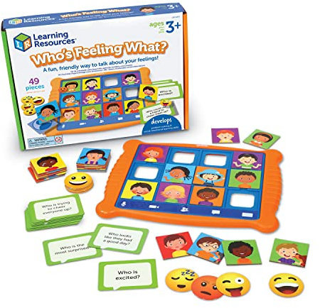 Learning Resources Wer fühlt was? Sozio-emotionale Lernspiele, Kommunikationsspiele für Kinder, Lernspielzeug „Emotionen“, Kinder-Lernspielzeug „Gefühle“, 49 Teile, ab 3 Jahren