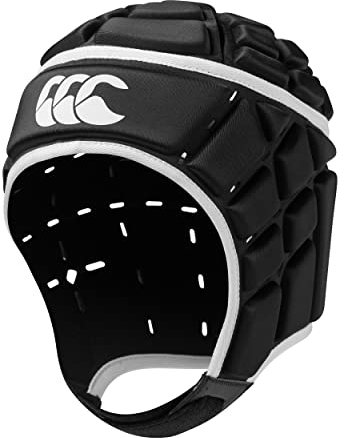 Canterbury Rugby Core Headguard | 360 Coverage | Soft-Edged Chin Strap | Designed Holes Aid Ventilation | Foam Padding, Casco Unisex, Nero, XL