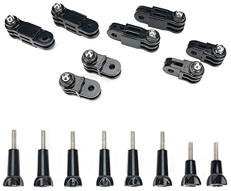 16 Pièce Caméra Sport Adaptateur de Montage, Accessoire Fixation GoPro Pour GoPro Hero 10, 9, 8, 7, 6, 5, Xiaomi, Fusion, DJI Osmo, SJCAM, Perche Support GoPro Casque Moto, Bras Vis Pince GoPro