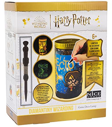 DIAMANTINY - Harry Potter - Wizarding Deco Lampada LED - Attività Crystal Art, Adesivo effetto 3D con Gemme Fluo - cod 21108