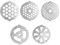 Energetic 5 Piece Stainless Steel Meat Grinder Plates Discs for Food Chopper and Meat Grinder Machinery Parts