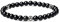 GAVU Bracelet à Charms Fleur de Lys 6mm Obsidienne Noire Unisexe M 16.5-18.5cm