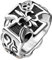Mianova Herren Ring Edelstahl Massiv Breit Herrenring Männer Biker Rocker Schmuck Bikerschmuck Kreuz mit Fleur-de-Lys Silber Größe 72 (22.9)