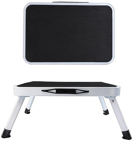 One Step Stool Ladder, Heavy Duty Steel Stepladder, Small Folding Portable Stepladder Platform with Anti-Slip Mat, Folding Stools for Adults Kids Kitchen Toilet Bathroom Camping Office