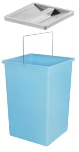 Hailo Inneneimer 1045119 | Abfalleimer 15 Liter mit Deckel | in den Maßen 220 x 230 x 350 mm | Blau