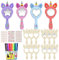 SOETDERT 12 Stück Einhorn Spiegel Holz, DIY Basteln Kindergeburtstag, Holzspiegel Zum Bemalen Kinder, Prinzessin Handspiegel mit Glitzersteine Bastelset für Mädchen Mitgebsel Geschenk Party