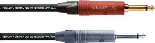 CORDIAL - 3m Gitarrenkabel mit Retro-Silent-Stecker - ECL ECOCORD-3PP-SIL
