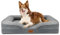 Nobleza Orthopädisches Hundebett Grosse Hunde,106x80x17cm, Memory Foam Hundekorb Mittelgroße Hunde, Waschbar Hundesofa Wasserdicht rutschfest, Hundecouch mit Hohem Rand, Kleine Hundematratze, Grau
