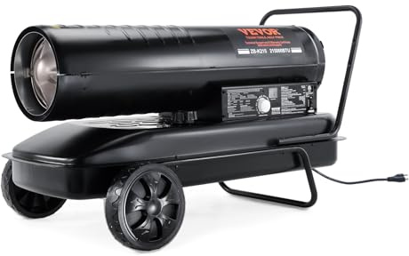 VEVOR Kerosene Forced Air Heater, 215000 BTU Portable Torpedo Diesel Space Heater with Thermostat, 13.2 Gallon Tank Energy-Efficient heavy-duty Heater, for Indoor Outdoor Use Workshop Industry