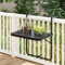 GYMAX Tavolino da Appendere al Balcone, Tavolino Sospeso Pieghevole e Regolabile in Altezza, Resistente alle Intemperie e Senza Ruggine per Ringhiere del Balcone, fino a 30 kg, 60×62,5×84 cm (Nero)