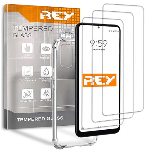 3X Protector de Pantalla y Funda Anti-Shock para OPPO REALME 7 Pro, Cristal Vidrio Templado y Silicona TPU de Alta Resistencia