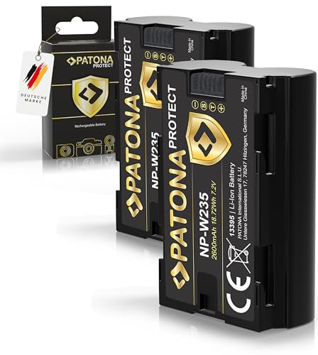 PATONA 2X Protect NP-W235 Batterie 2600mAh Compatible avec Fuji Fujifilm GFX-50s II GFX-100S GFX100 II GFX100RF X-H2 X-H2S X-S20 X-T4 X-T5 GFX 100S GFX50 XH2 XH2S XS20 XT4 XT5 NPW235 NP W235