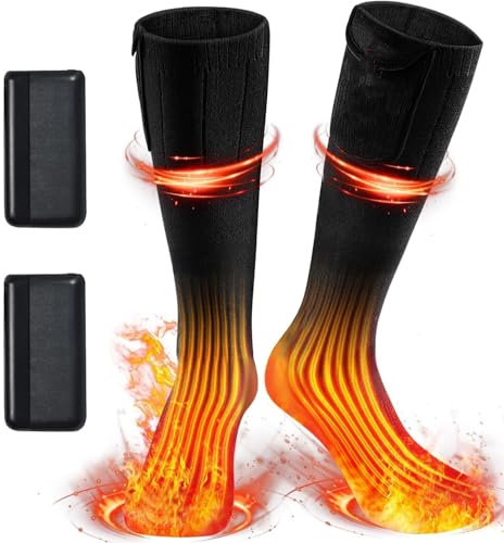 Heated Socks,Battery Operated Electric Heating Socks Winter Cold Foot Warmers Thermal socks for Men Women,Electric Heated Socks for Outdoors Work Fishing Hunting Skiing Cycling Hiking Camping