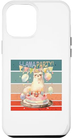 iPhone 14 Plus Llama floral headband birthday cake whipped cream candles Case