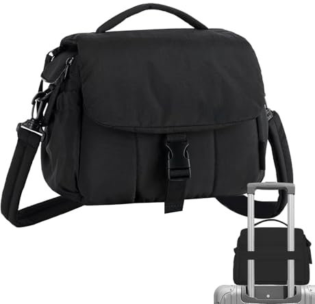 Shenrongtong Borsa a tracolla per fotocamera, Borsa per fotocamera piccola - Borsa per videocamera portatile leggera, organizer per riporre oggetti, borsa a tracolla compatta per fotocamera per