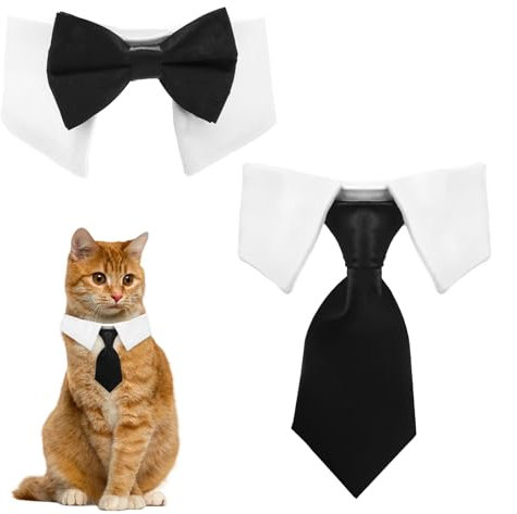 Verstellbarer Smoking Kragen Mit Fliege für Hunde und Katzen - Haustiere Hochzeit Accessoire für Welpen und Kätzchen
