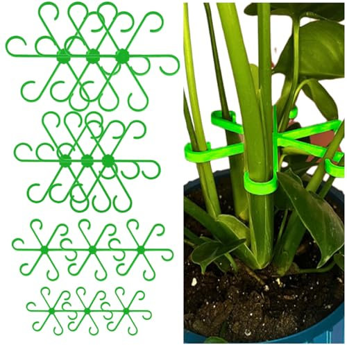 12 Stück Pflanzenstütze Staudenhalter, Pflanzenstielhalter Pflanzenhalter Pflanzstützgreifer, Wiederverwendbarer Pflanzenklammern für Topfpflanzen Pfingstrosen Hortensien, Rosen, Tomaten