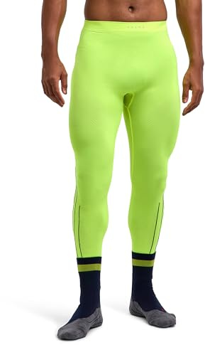 FALKE Men's Warm Trend Long M Ti Functional Yarn Quick Dry Base Layer Bottom 1 Piece, Yellow Lightning 1690, L