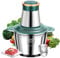 Hachoir Électrique Avec Bol Acier Inox 2L, Hachoir à Viande 250W Avec 4 Lames En Inox,Robot Mixeur Petit Avec 2 Niveaux De Vitesse,Pour Hacher Viande, Oignon,Oeufs, Jus D'orange, Pâte (2L)