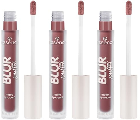 essence BLUR soufflé matte lip cream, Lippenstift, Nr. 03, Orange, matt, vegan, ölfrei, ohne Parabene, ohne Mikroplastikpartikel, 3er Pack (3x3.6ml)