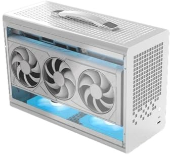 Compatible for WeiJie - PRO ITX PC Case, Side-Transparent Portable Chassis, Supports SFX PSU/ITX Motherboard/≤380mm Graphics Card(White)