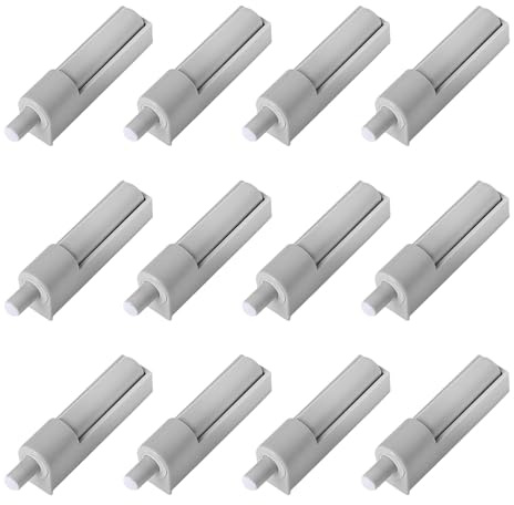 12 Pcs Soft Close Door Dampers Push to Open Door Catches Quiet Closer Buffers Adjustable Damper for Kitchen Cabinets Cupboard Furniture Wardrobe Drawers Trash Can Easy Install One-Piece Molding