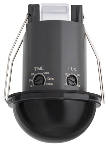 SEBSON Bewegungsmelder Innen & Außen 20m / 360°, Decke Unterputz, klein | Melder Ø61x90mm, programmierbar, LED geeignet 600W, Einbauloch Ø45-48mm, PIR Infrarot Sensor 3-Draht
