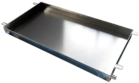 YPIOUREN Auffangwanne für AC-Kondenswasser aus Edelstahl 201 – Tropfschale mit Ablauf für Klimaanlagen und Split-Wärmepumpensysteme(60x45x4cm/23.6x18x1.5in)