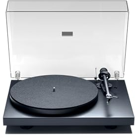 Pro-Ject Debut III Giradischi manuale (braccio e di testina Ortofon OM 5E, trazione a cinghia, velocità 33/45 giri). Colore: Nero