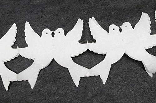 Papiergirlande Tauben in weiss zur Hochzeitsdekoration