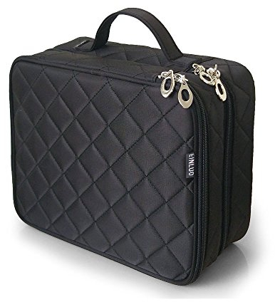 Große Kosmetiktasche, ONEGenug Makeup Tasche, Doppelschicht für Damen, Schminktasche Kosmetikbeutel Kulturtasche Size L, 25 * 20 * 12cm (Größe L schwarz)