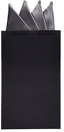 DonDon Herren Einstecktuch vorgefaltet für den perfekten Sitz - Dunkelgrau Anthrazit