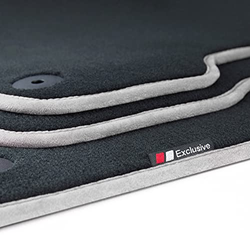 tuning-art LX370 Luxury-Line Fußmatten passend für Volvo XC60 2 II 2017-, Bandeinfassung:Silber